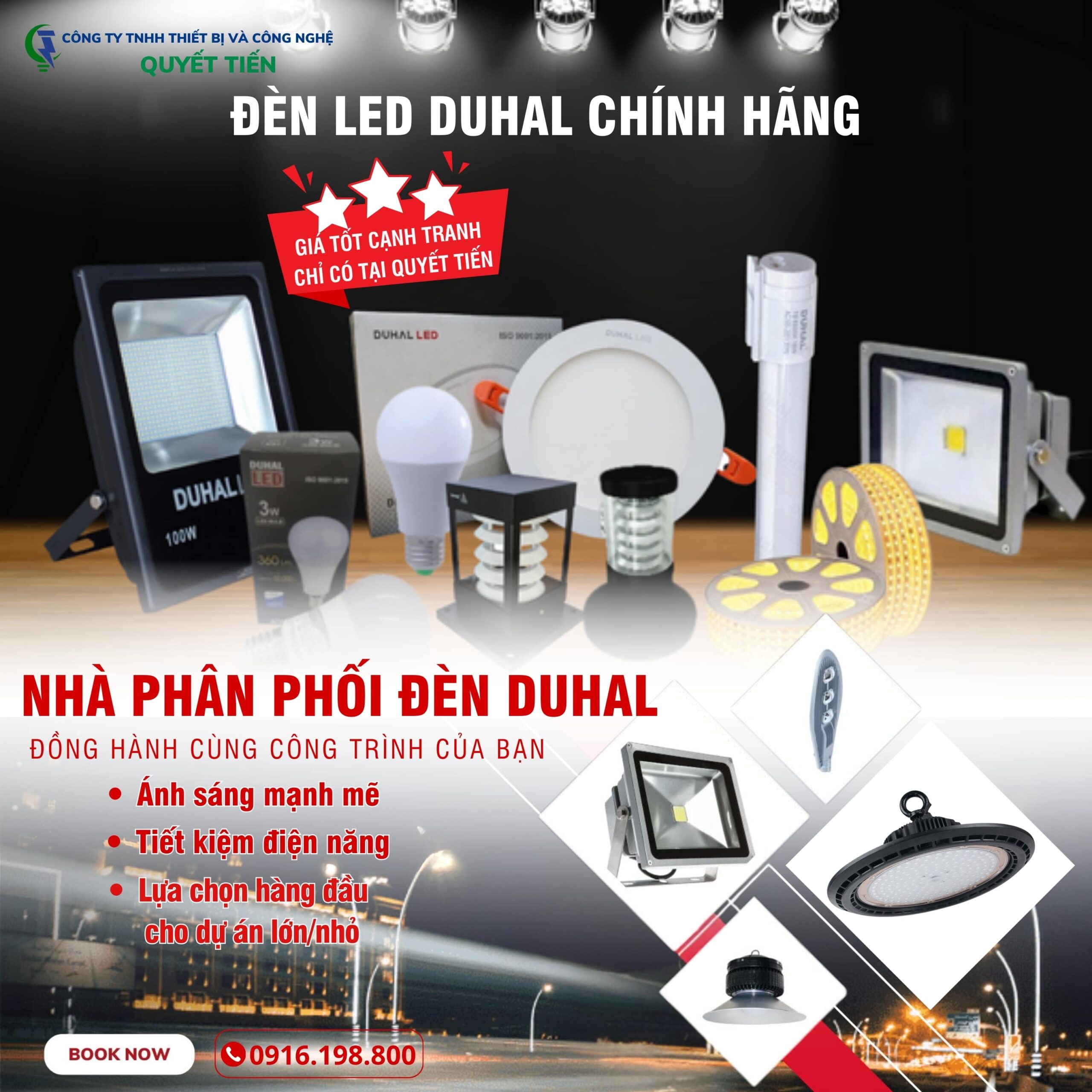 Nhà phân phối đèn LED Duhal chính hãng miền Bắc 