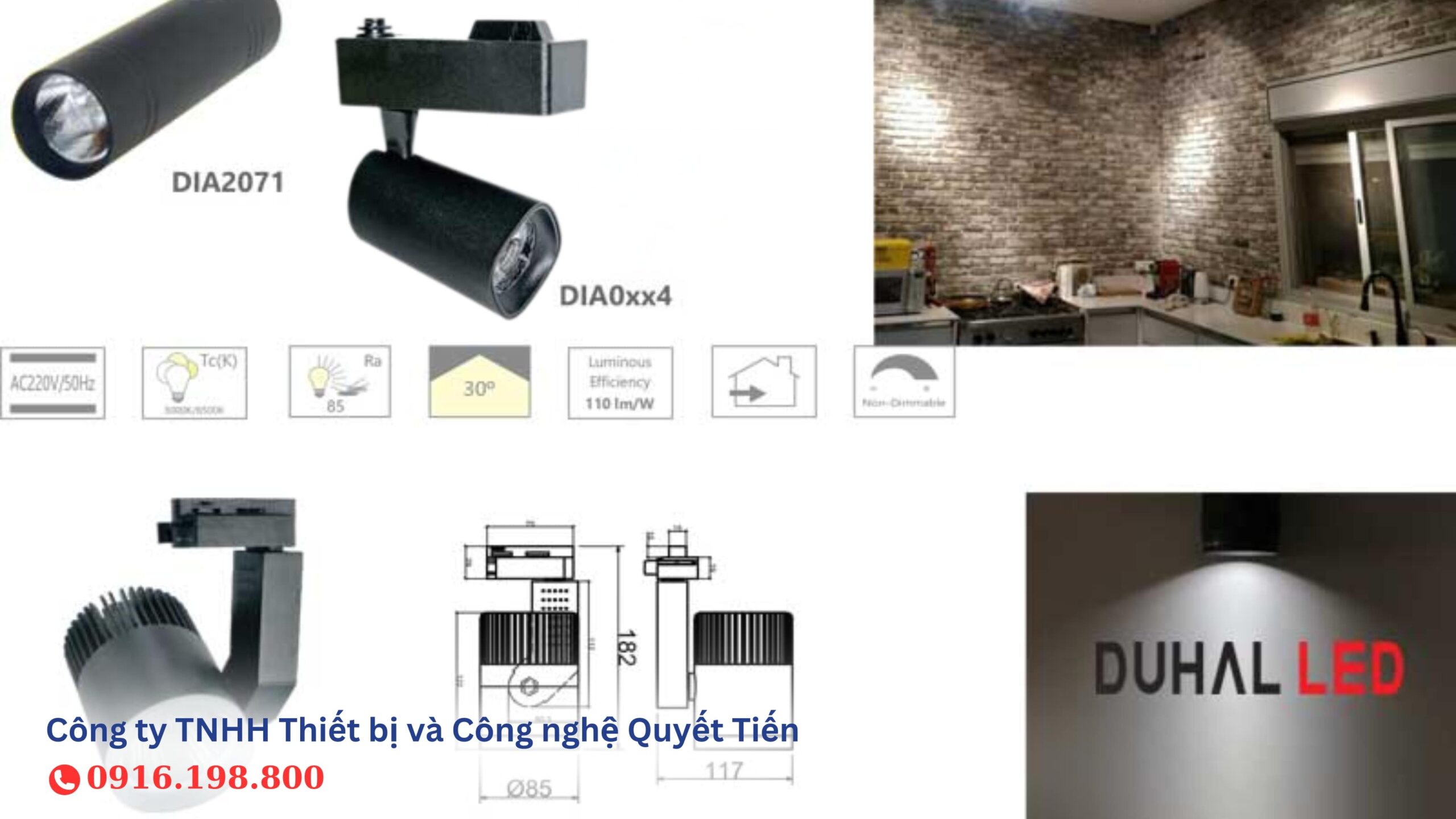 Thông số kĩ thuật đèn rọi ray